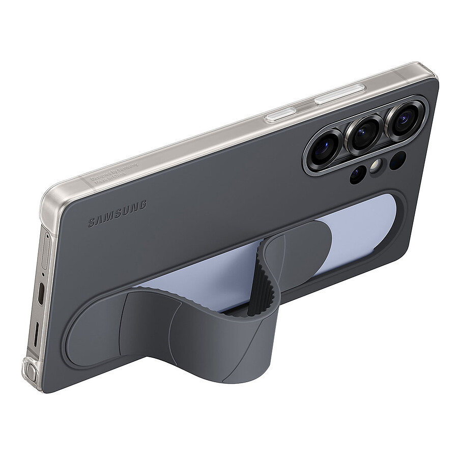 Samsung coque silicone grip avec lanière Noir - Galaxy S25 Ultra