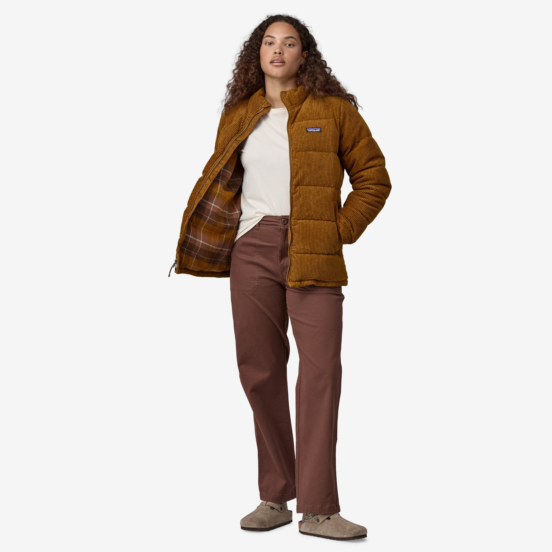 Cord Fjord Coat Dame Shelter Brown