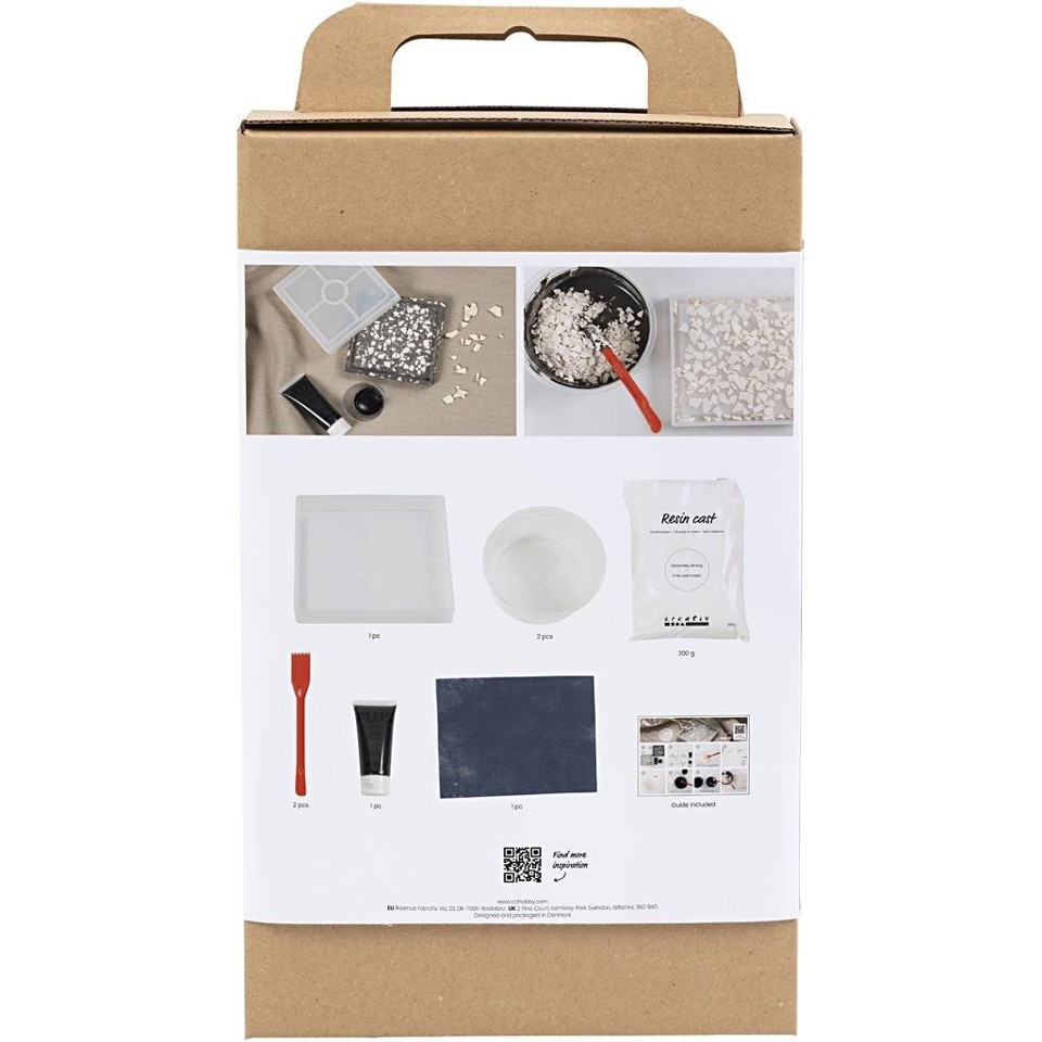 DIY Kit - Resin Støbning - Firkantet bakke med terrazzo
