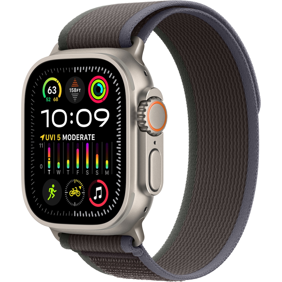 Apple Watch Ultra 2 49mm GPS+CEL Titanium M/L (Blå/Sort/Trail Loop)