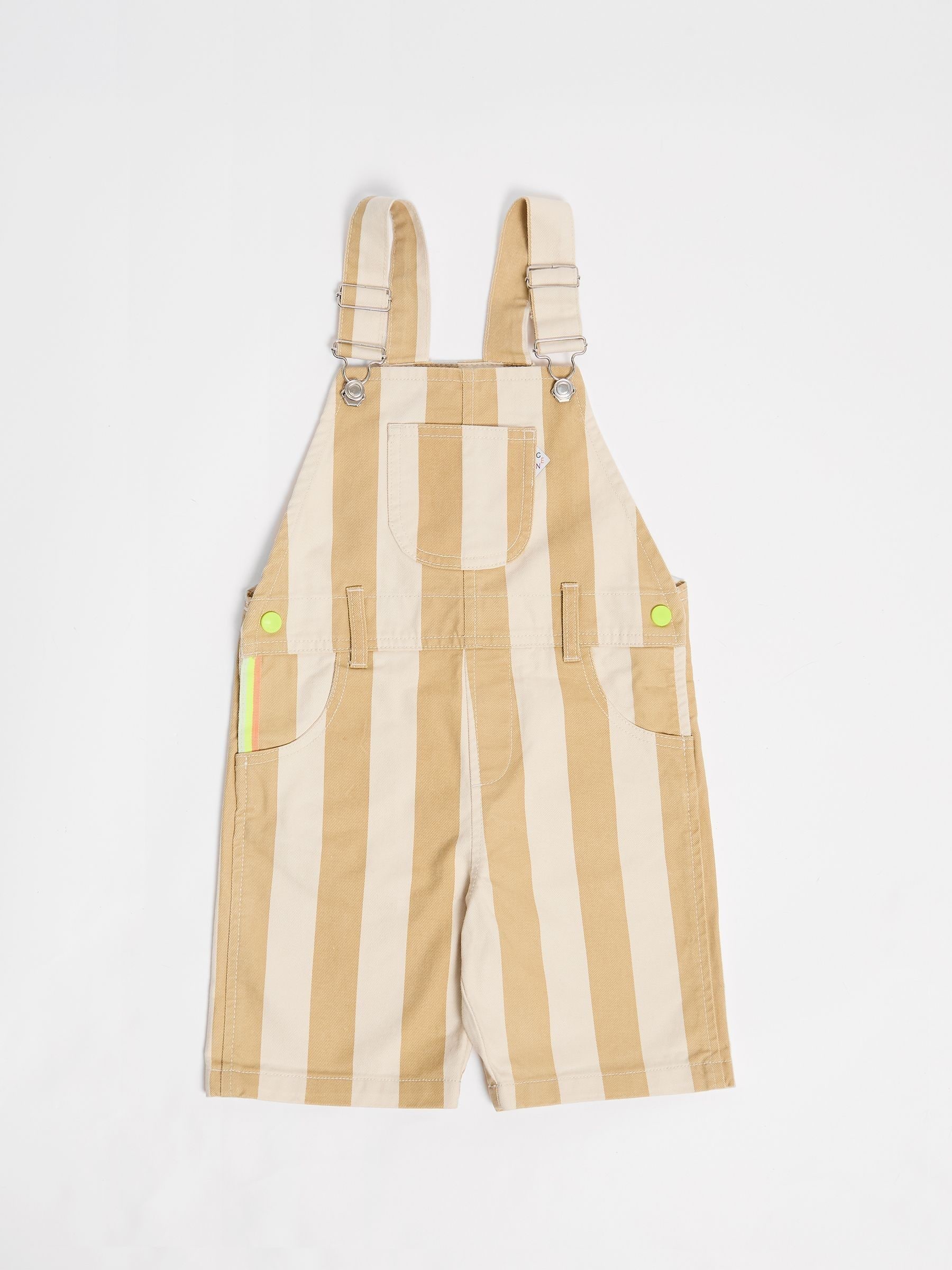 Crème - Gestreepte shorts tuinbroek
