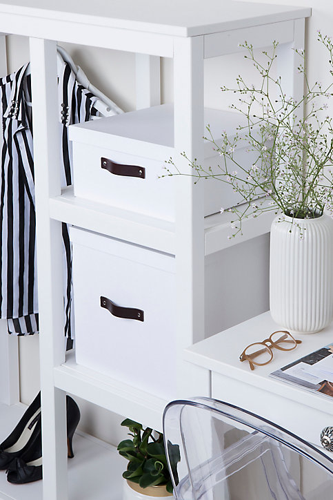 Boîte de rangement rectangulaire avec couvercle Mixxit coloris blanc