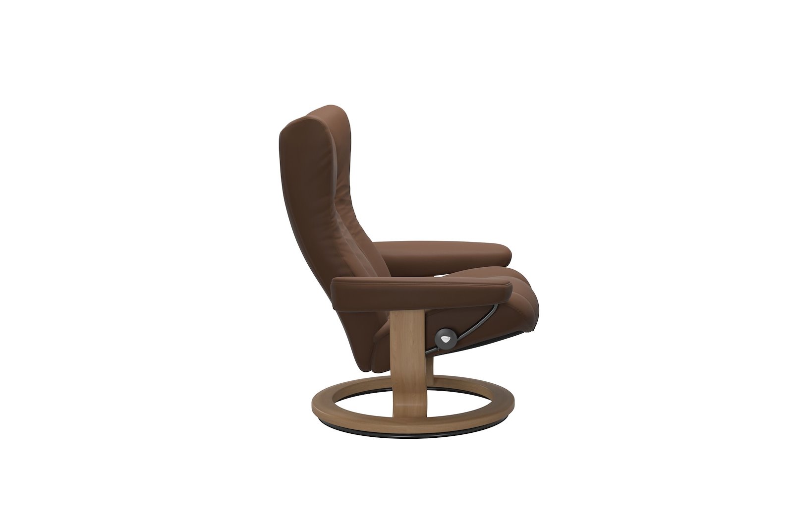 Wing lenestol I hud Batick Spesial Warm Brown og Classic understell oak