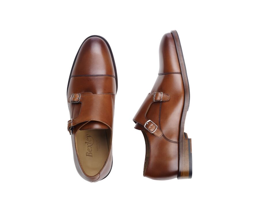 Chaussures cuir homme avec boucle Cognac Patiné - GREYDALE PATIN