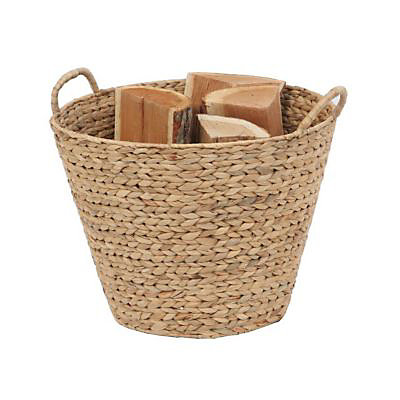 Panier à bûches en Jacinthe d’eau tressée à la main Le Marquier Pipa