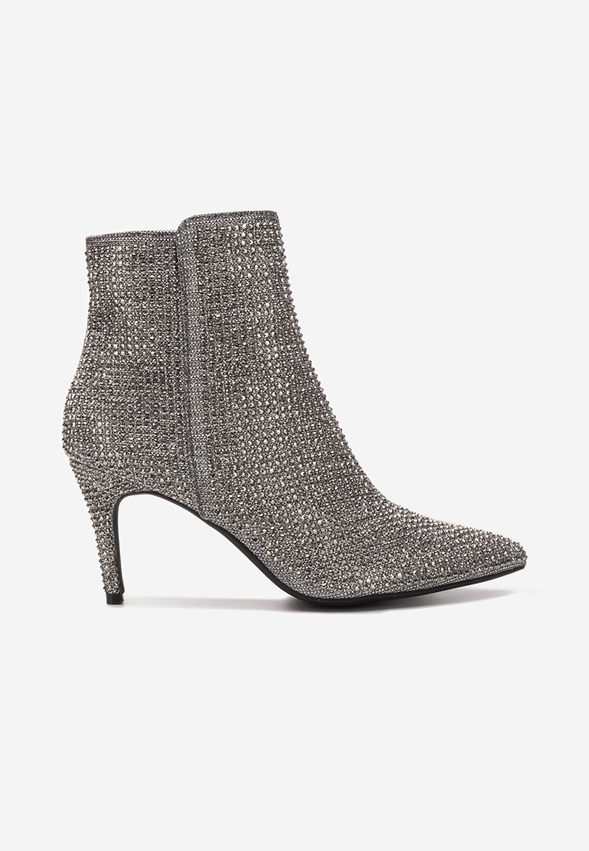 Bottines à talon fin argent Alycia