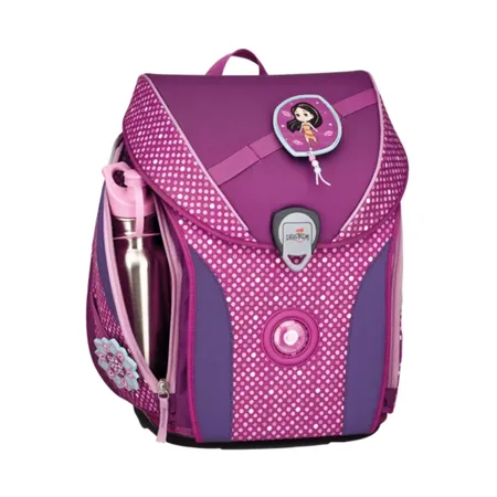 DerDiesDas Schulranzen-Set Ergoflex Max Purple Dots, 5-teilig