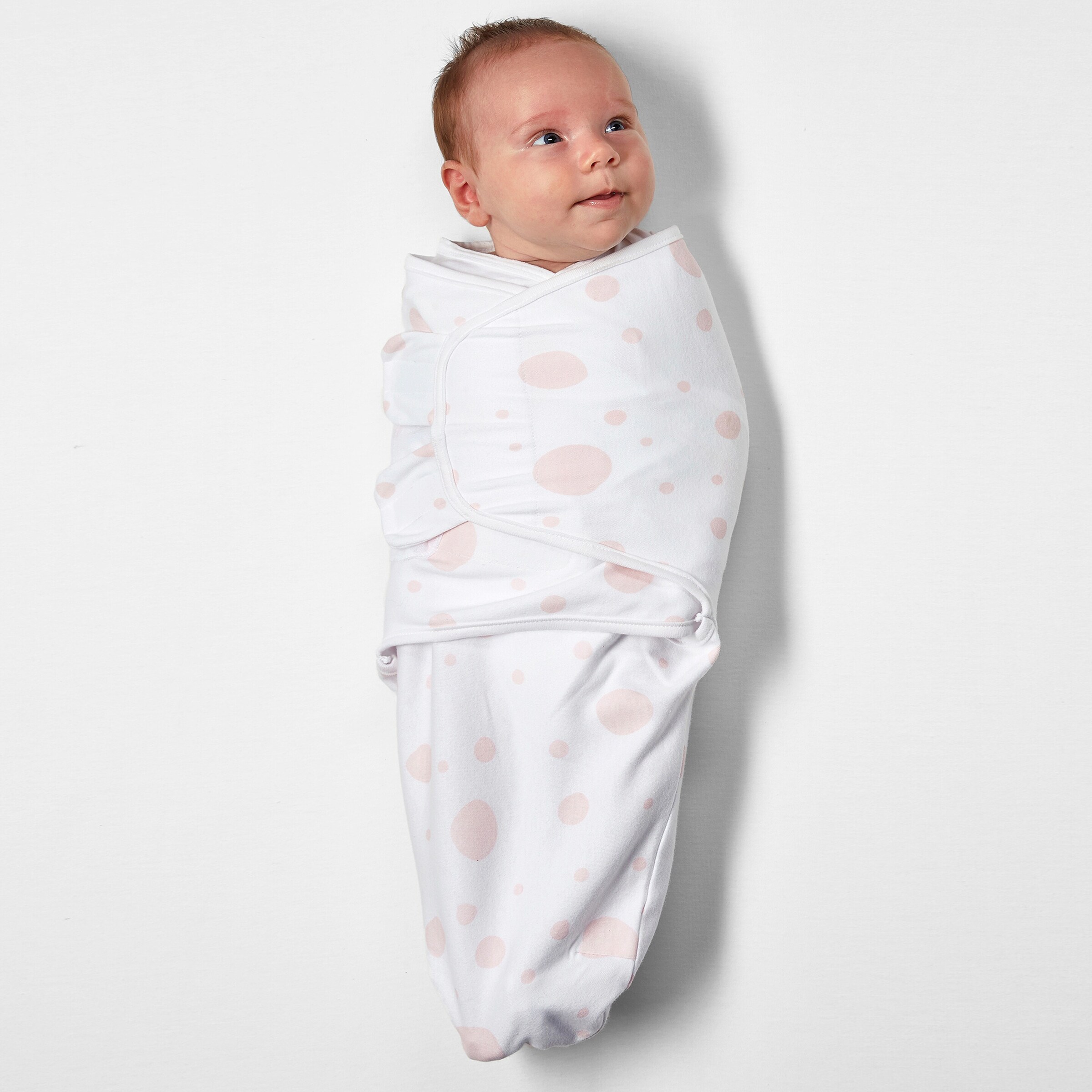 Meyco Baby 2er-Pack Pucktuch SwaddleMeyco 1.0 TOG Größe S/M uni hellrosa / Punkte