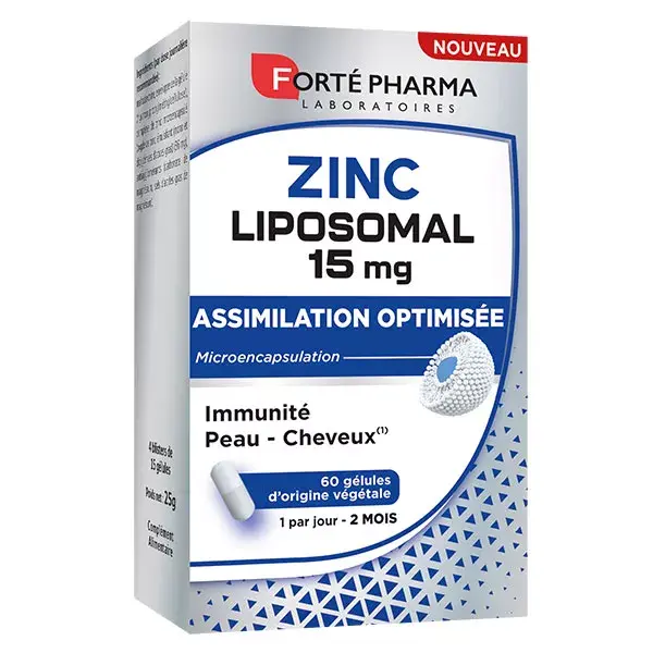 Forté Pharma Zinco Lipossomal 15 mg Imunidade Pele Cabelo 60 Cápsulas Vegetais