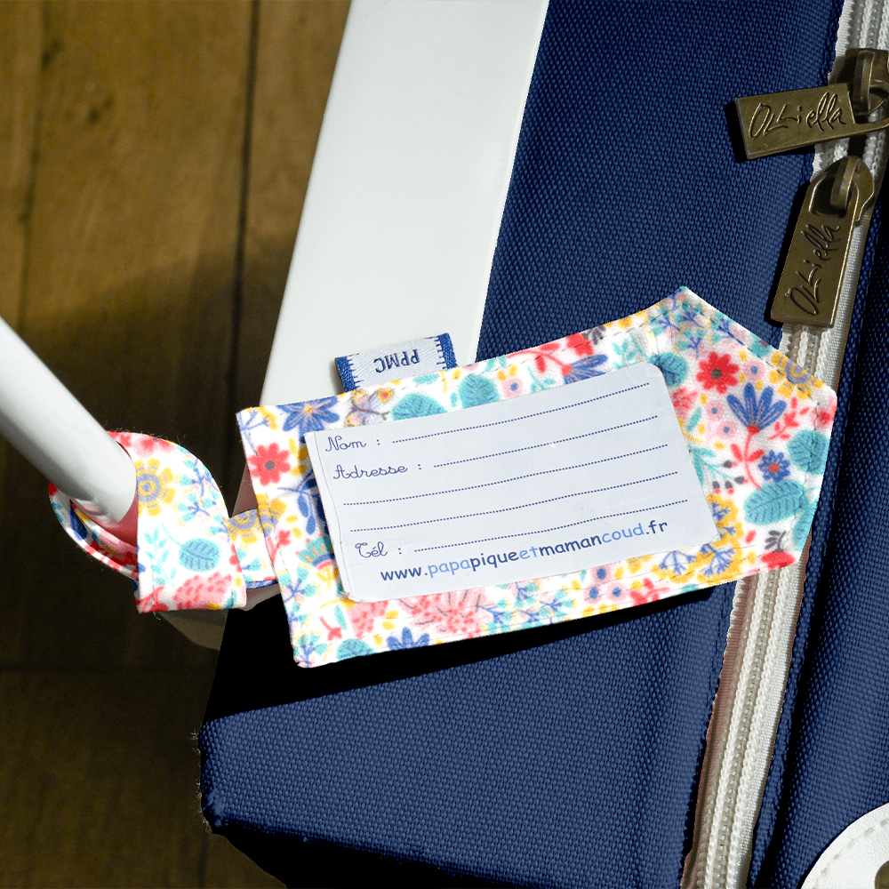 Etiquette Bagage Champêtre Bleuté