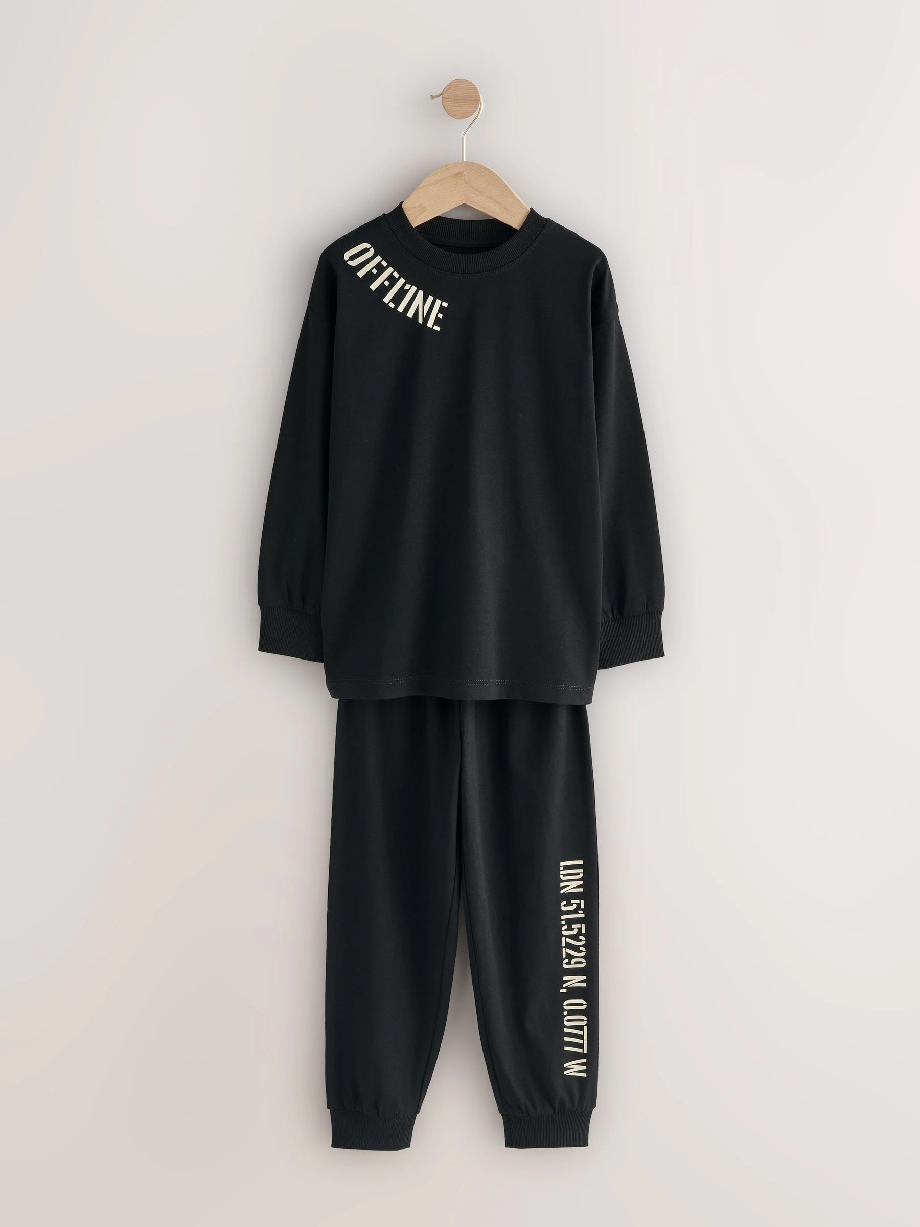 Zwart Offline - Enkele joggingbroek pyjama (3-16jr)