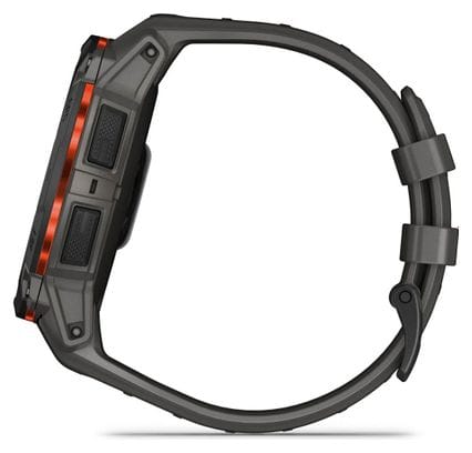 Montre GPS Garmin Instinct 3 Solar - 50 mm Noir avec Bracelet en Silicone Gris Charcoal