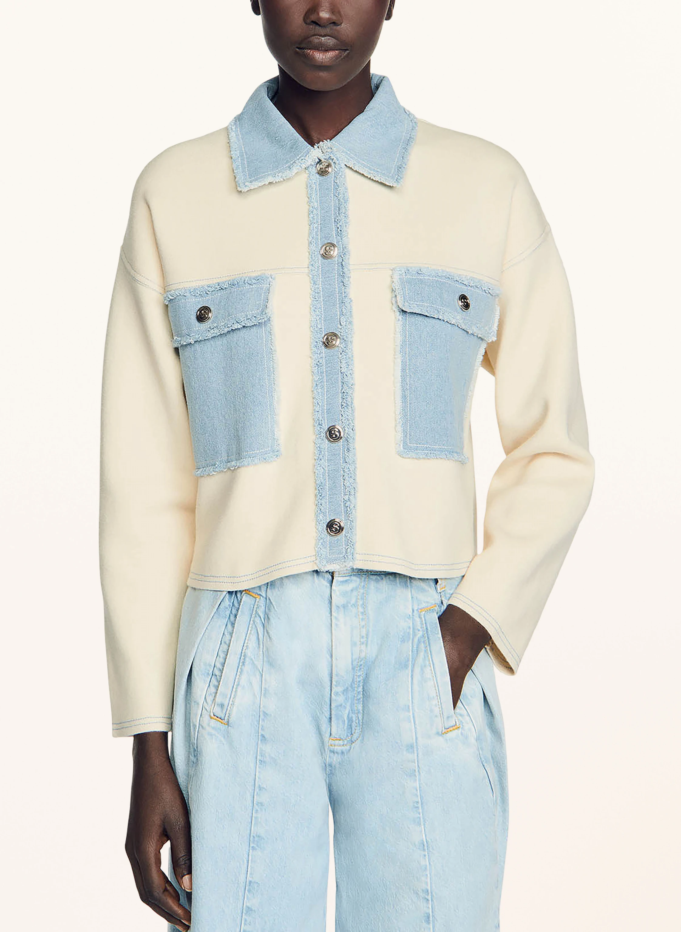 SANDRO Jacke im Materialmix