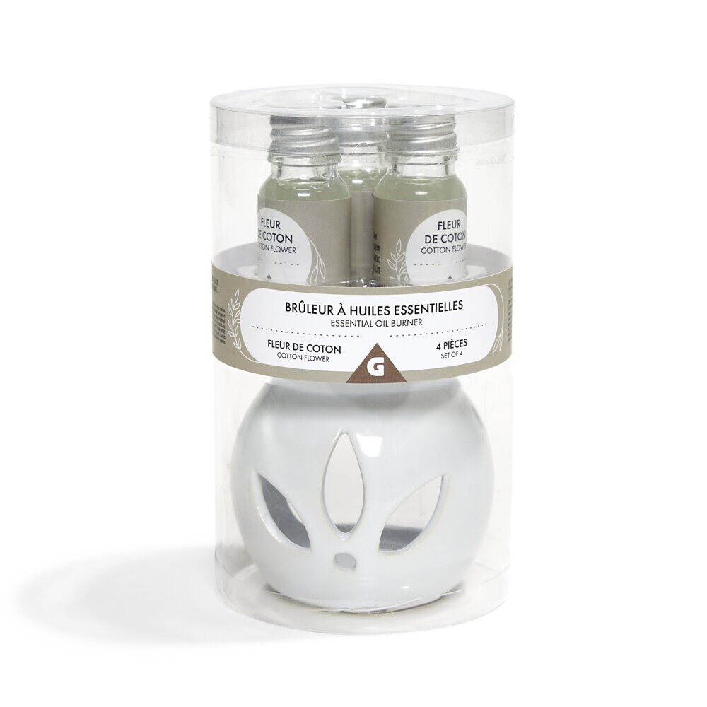 Set de brûleur et 3 huiles essentielles - 4 parfums