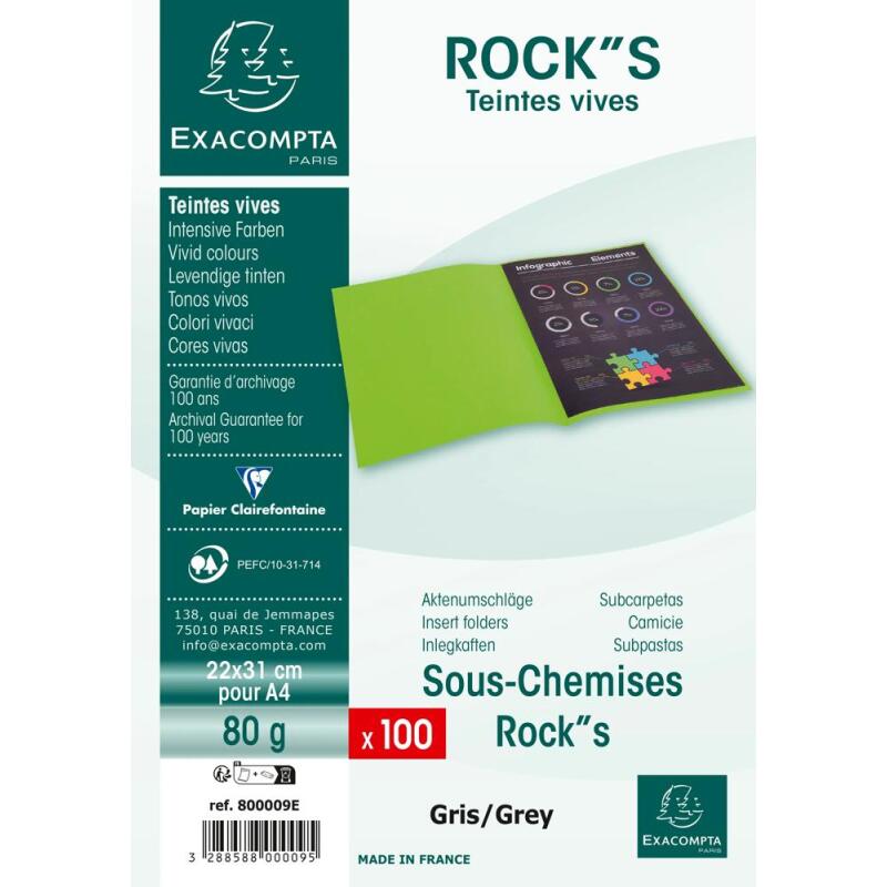 Paquet de 100 sous-chemises ROCK''S 80 - 22x31cm