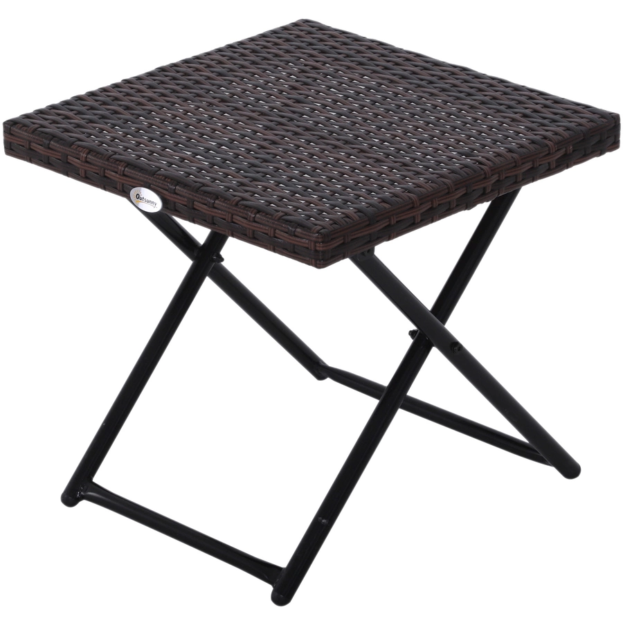 Outsunny Polyrattan Gartentisch klappbar braun