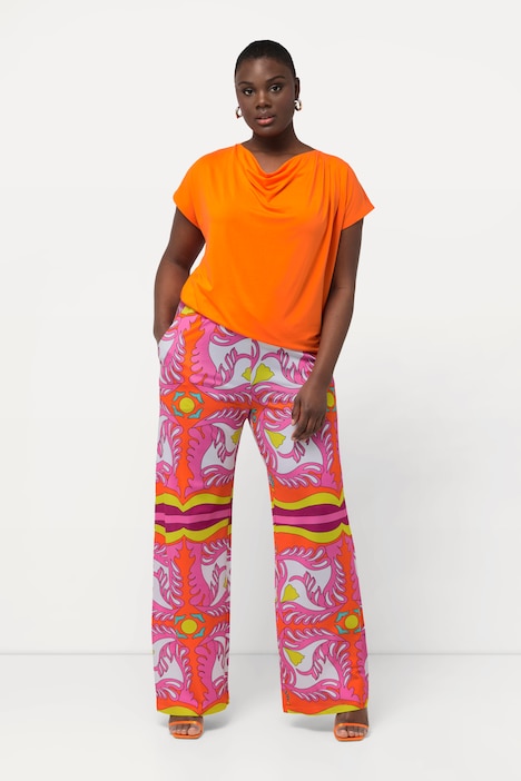 Slinkyhose, weites Bein, Piquéjersey, Elastikbund
