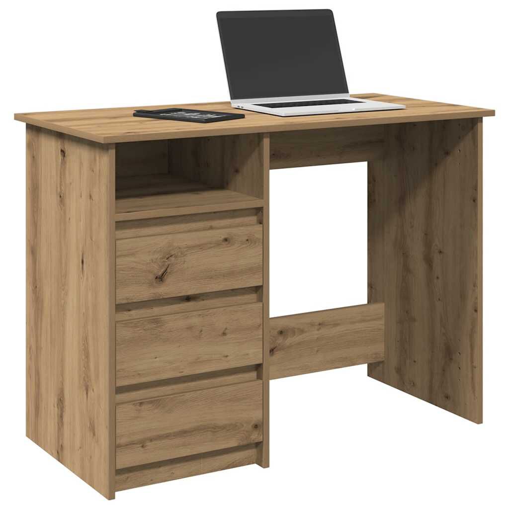 vidaXL Artisan eikenhouten bureau 102x50x75 cm Gelamineerd hout