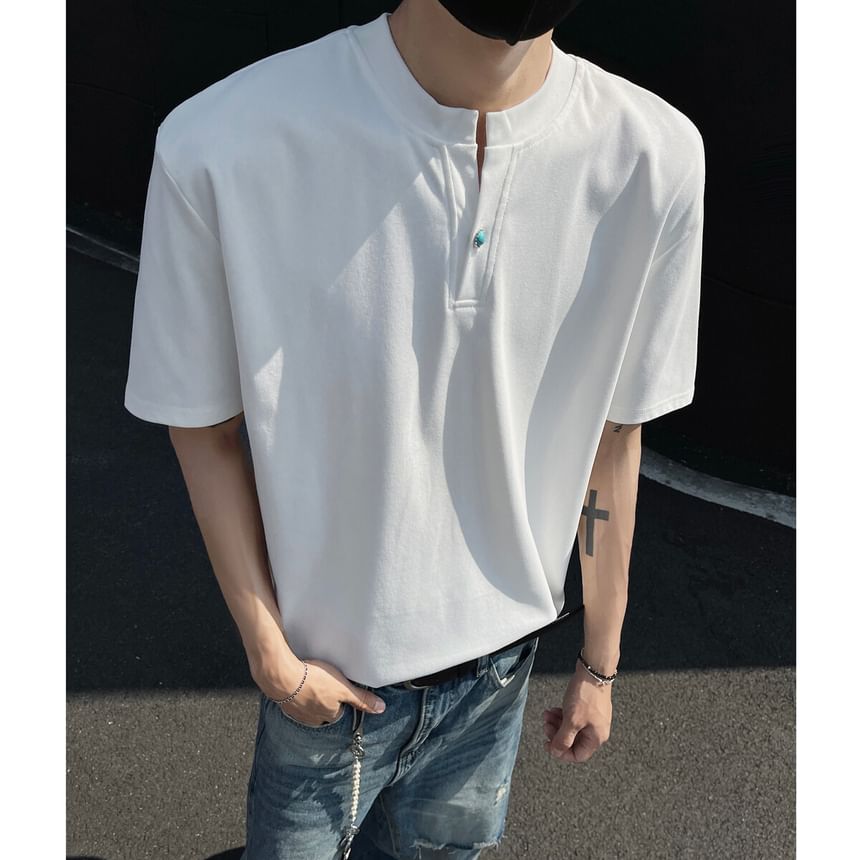 Freehop - T-shirt met korte mouwen en inkeping in de hals