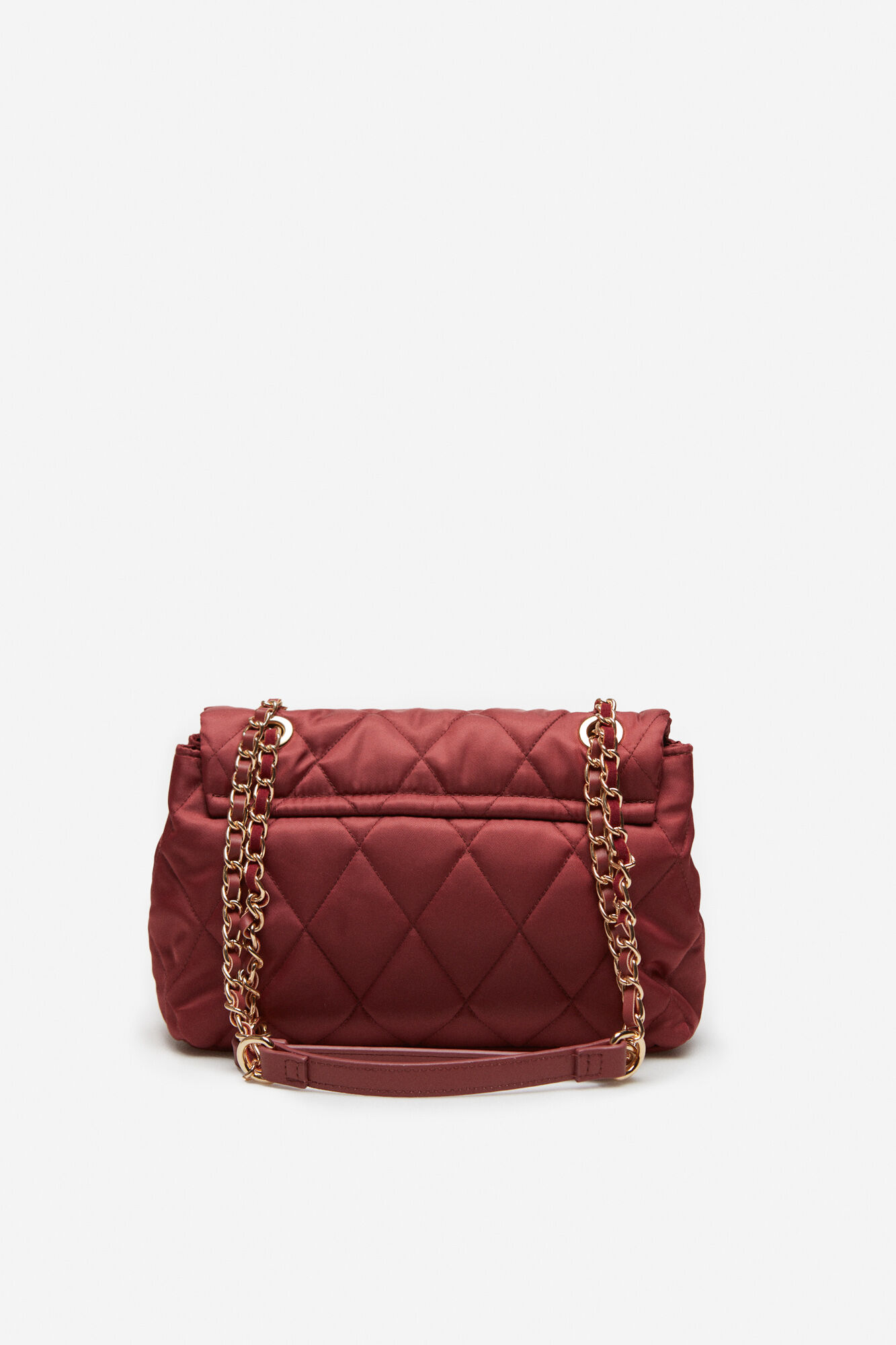 Bolsa de ombro acolchoada com aba - Rosa
