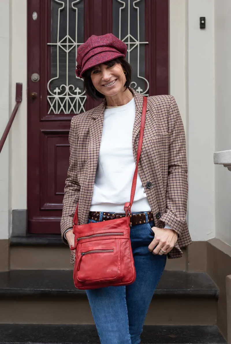 BEAR DESIGN Umhängetasche Rot Leder