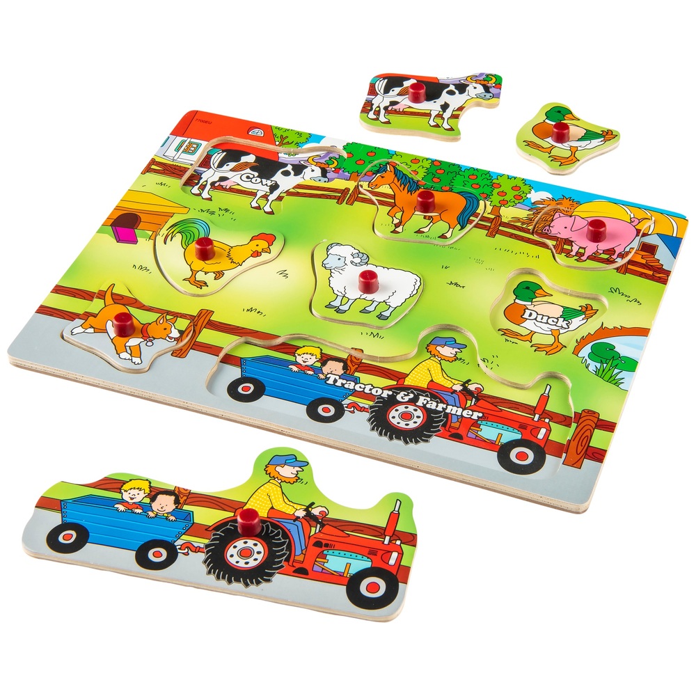 Buntes Holzpuzzle Bauernhof