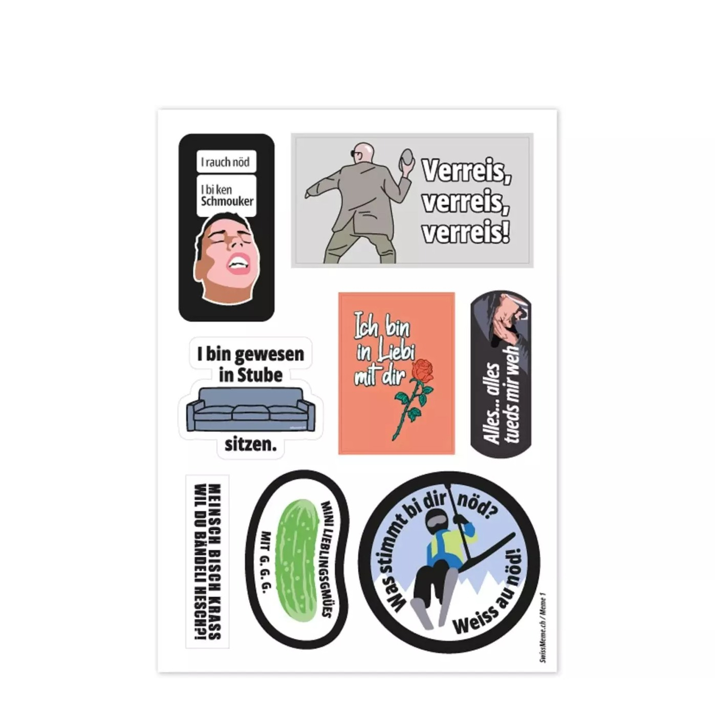 A6 Lustiger Sticker Bogen Wasserfeste Aufkleber Meme Abziehbilder für Auto / Koffer / Laptop / Spiegel (089.01) - Meme 1
