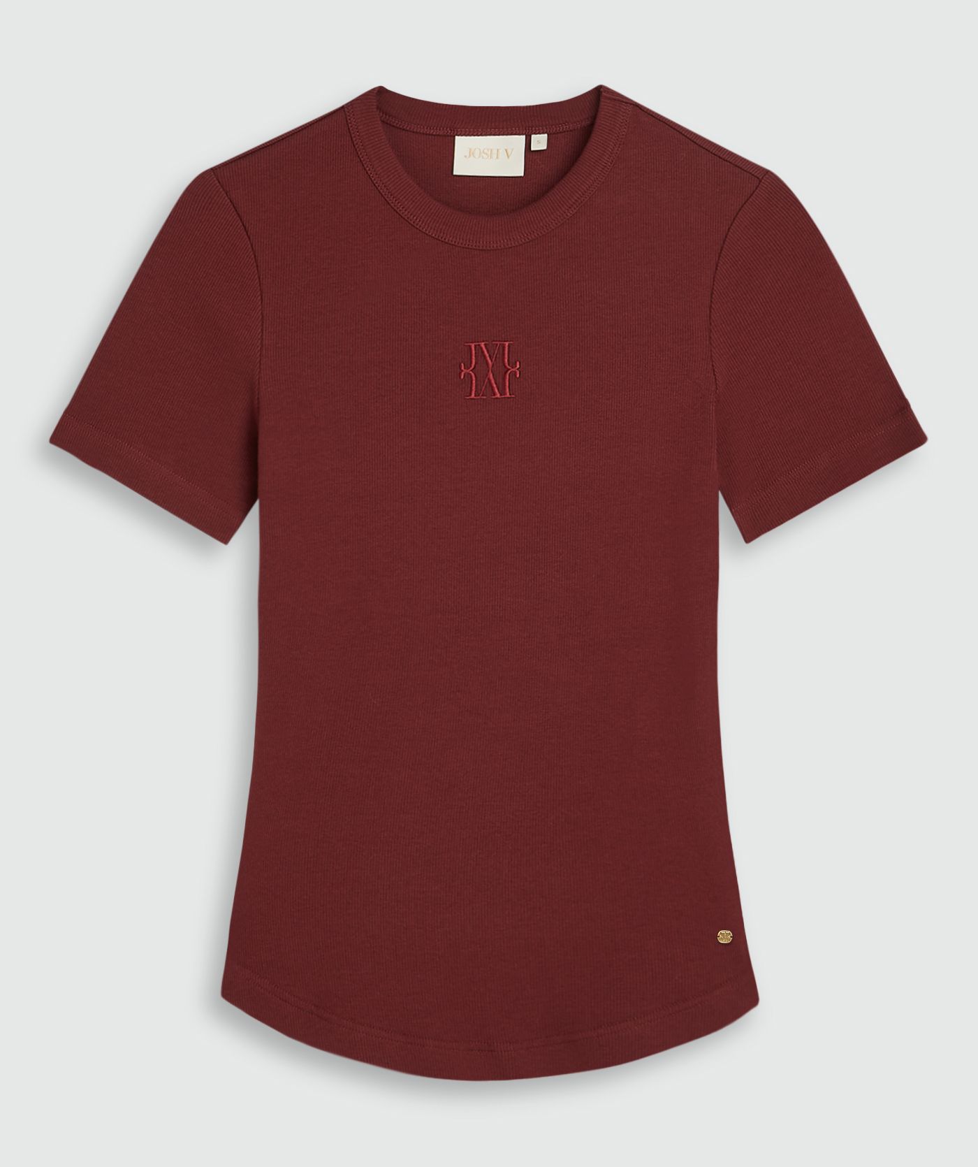 JV-CODY  slim fit T-shirt met logo - burgundy
