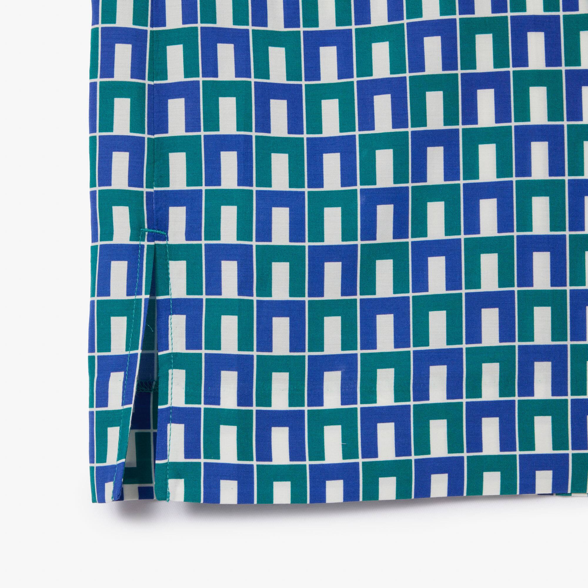 Leichtes Sommerkleid aus bedruckter Baumwolle Kleider & Röcke - Weiss - Lacoste - Damen