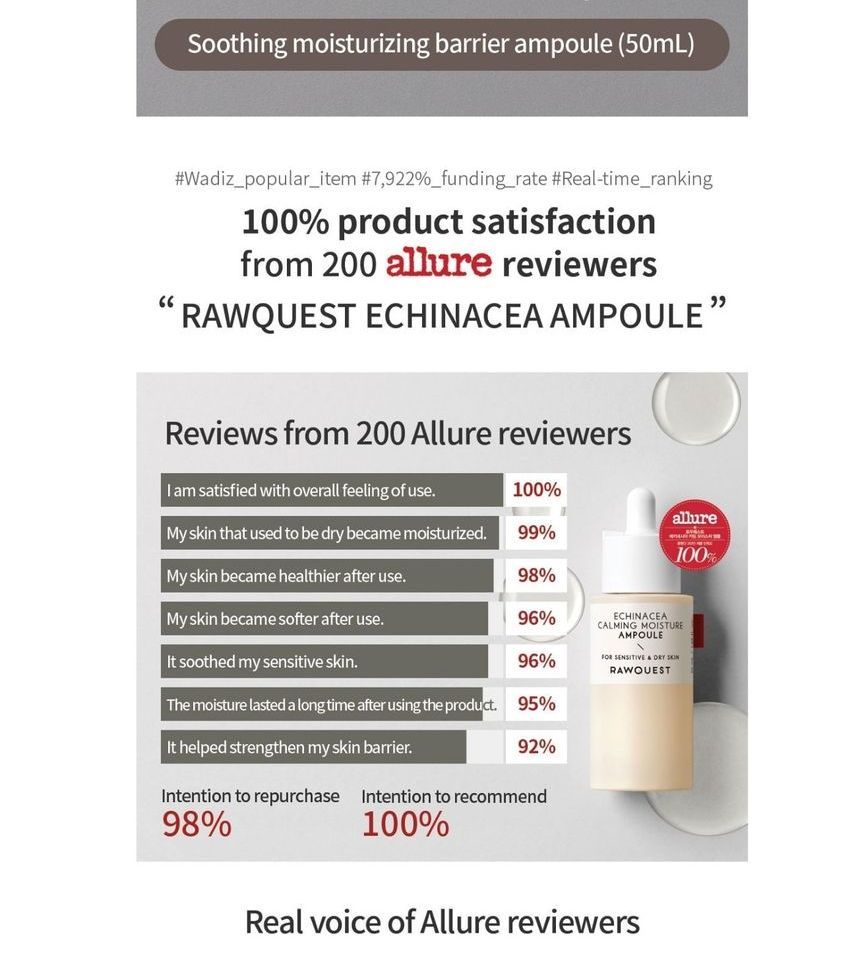 RAWQUEST - Echinacea Kalmerende Vochtinbrengende Ampul