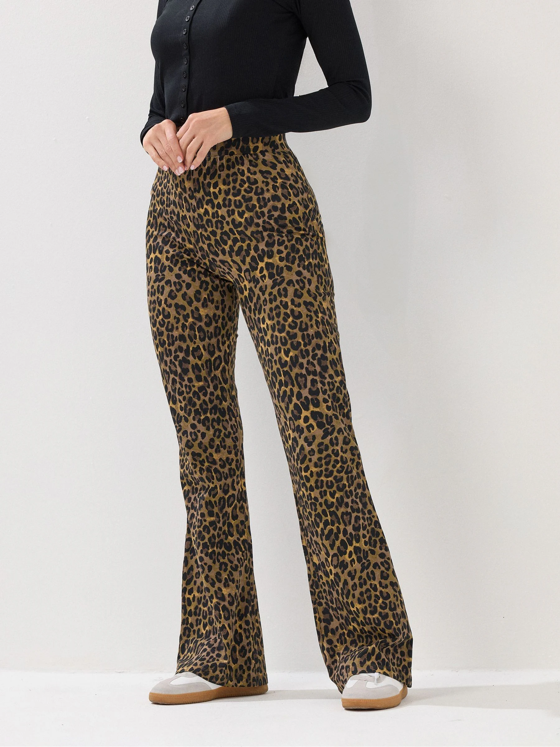Long Tall Sally Leopard Flared Leggings