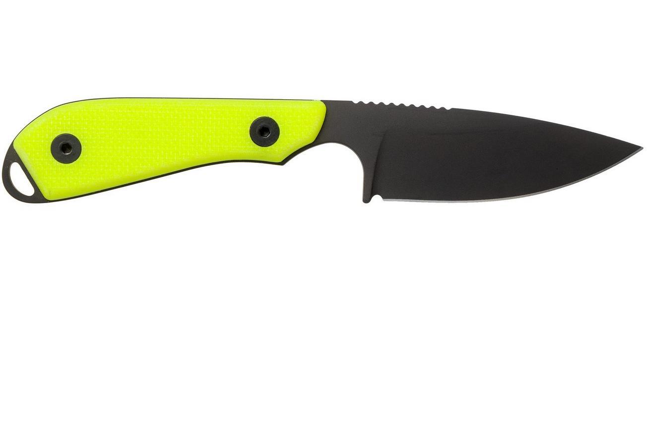 White River Knives M1 Backpacker Pro Yellow G10, Black Ionbond vaststaand mes, Kydex schede