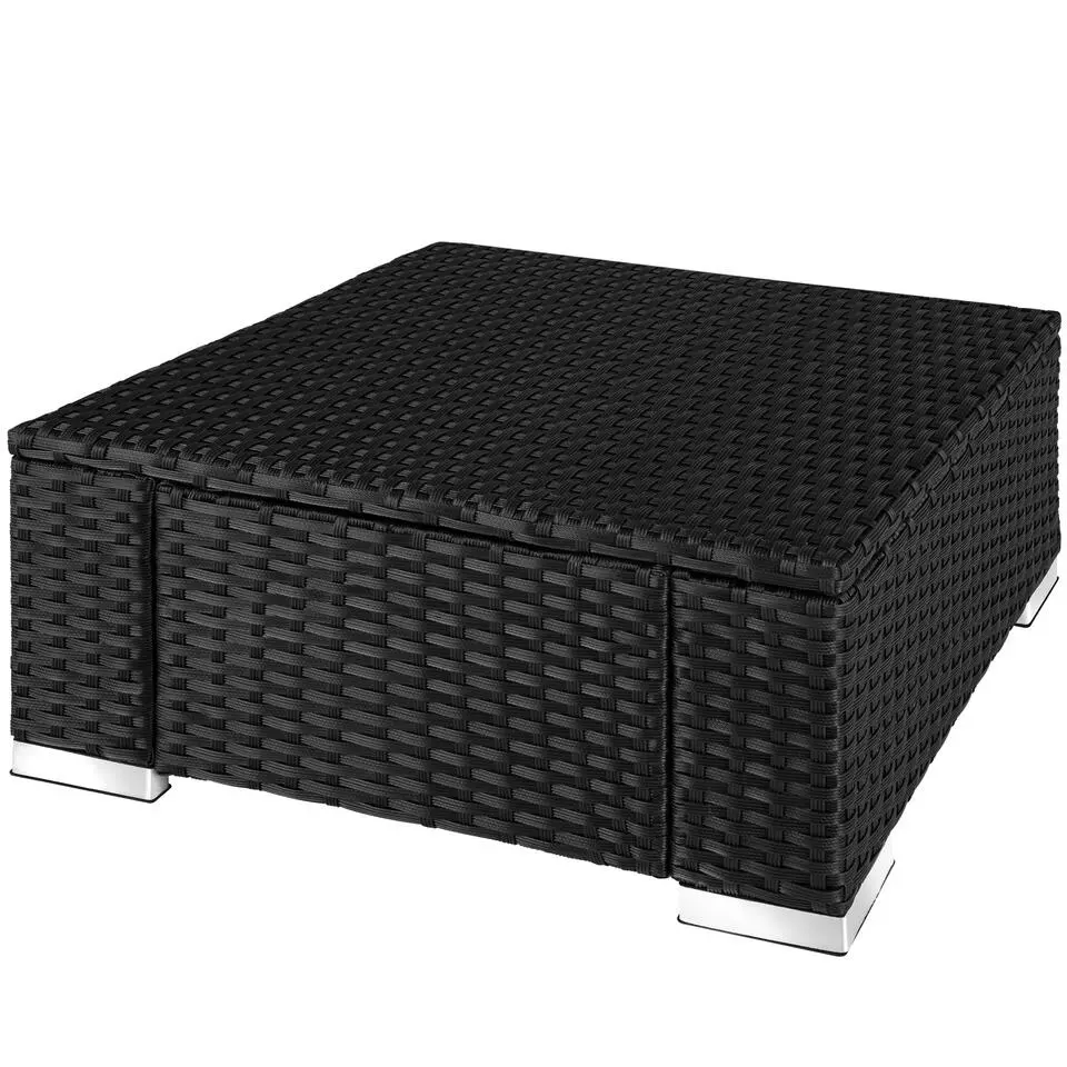 tectake - Wicker hocker, Zwart / Grijs