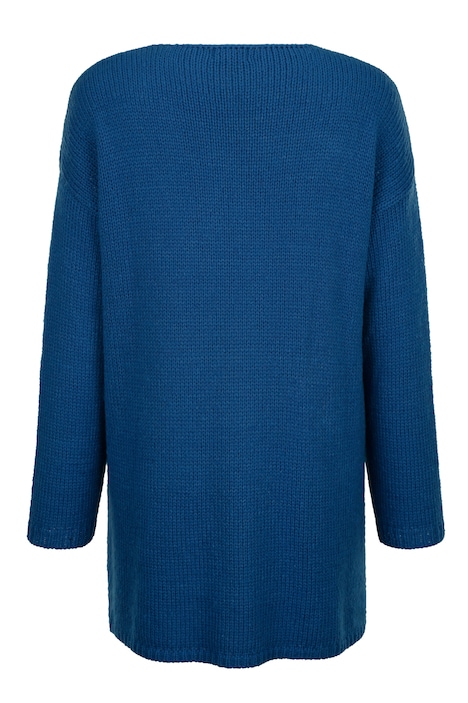 Long-Pullover, Schriftzug, V-Ausschnitt, Langarm