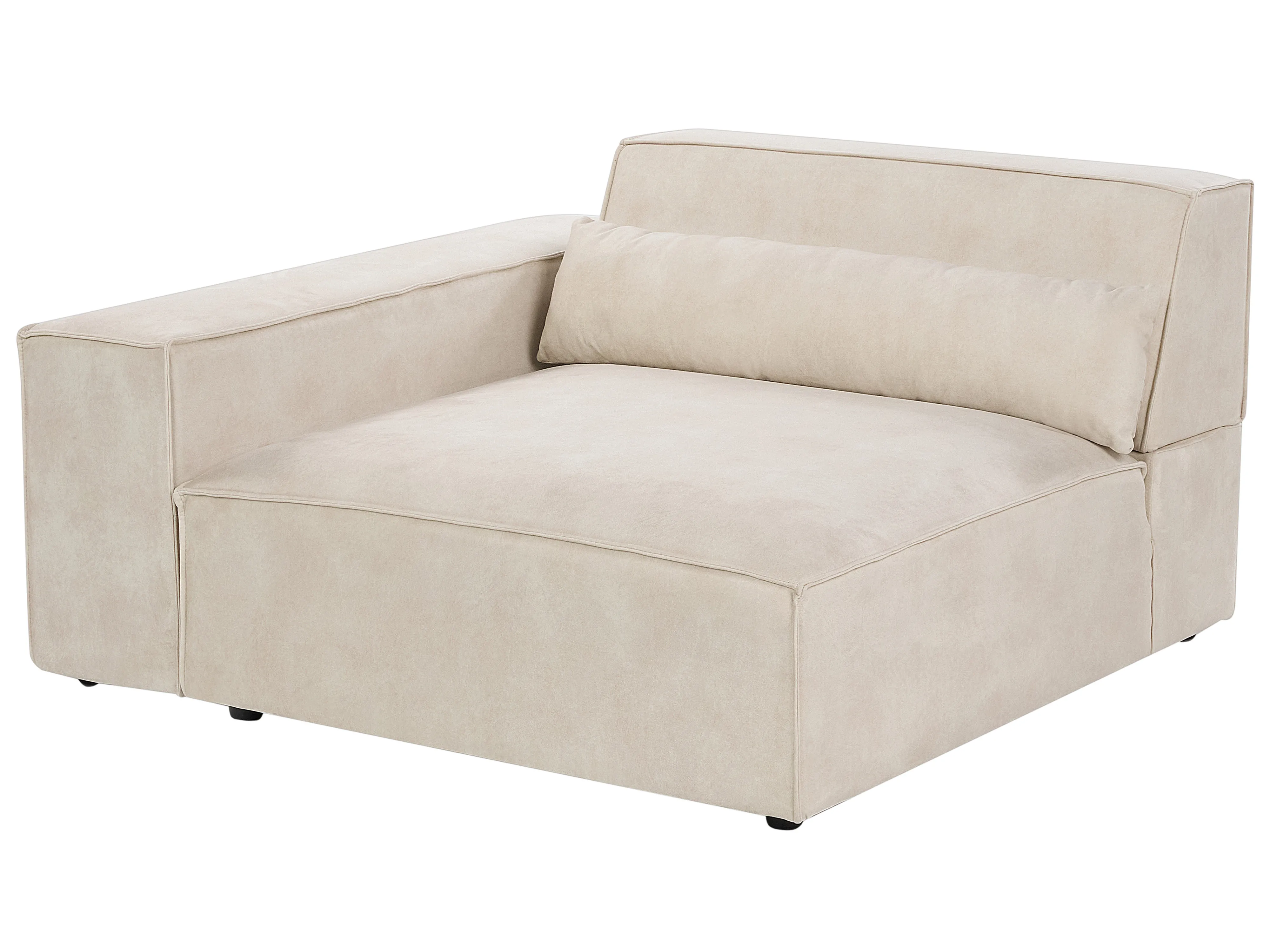 Modulaire hoekbank 2-zits HELLNAR Fluweel Lichtbeige linkszijdig