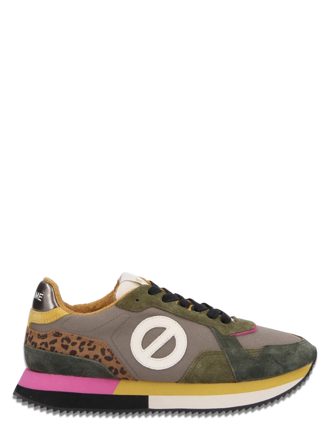 no name Basket de ville femme mia jogger kaki yellow fushia