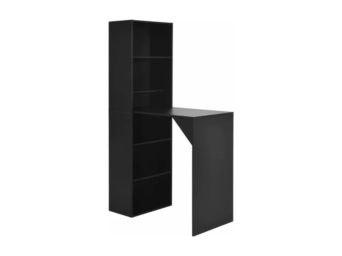 Table de bar avec armoire Noir 115 x 59 x 200 cm