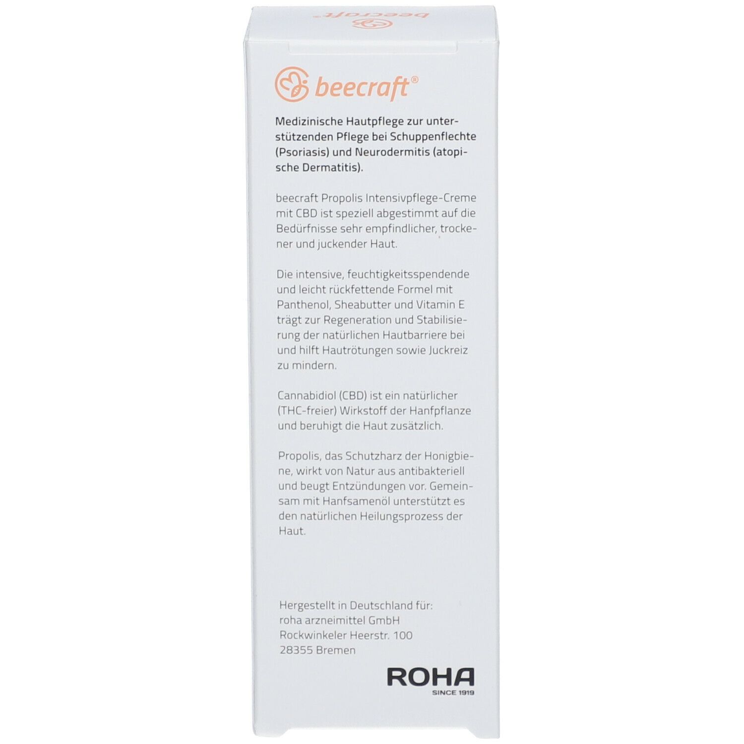 Beecraft® PROPOLIS Intensivpflege-Creme mit CBD