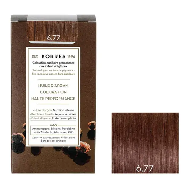 Korres Capillaire Coloration Permanente Blond Foncé Marron Intense 6.77