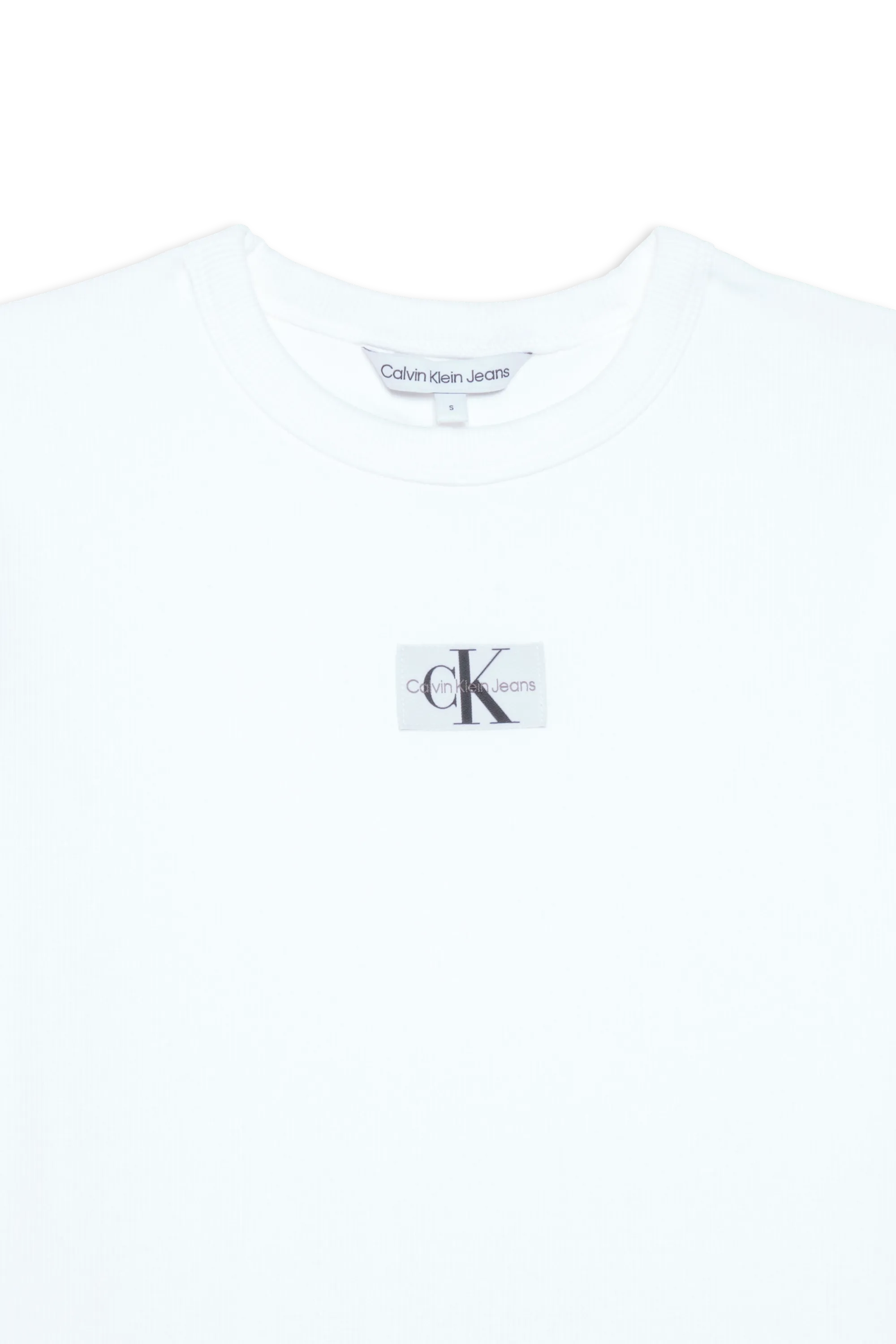 CALVIN KLEIN JEANS T-shirt WOVEN LABEL RIB REGU Blanc