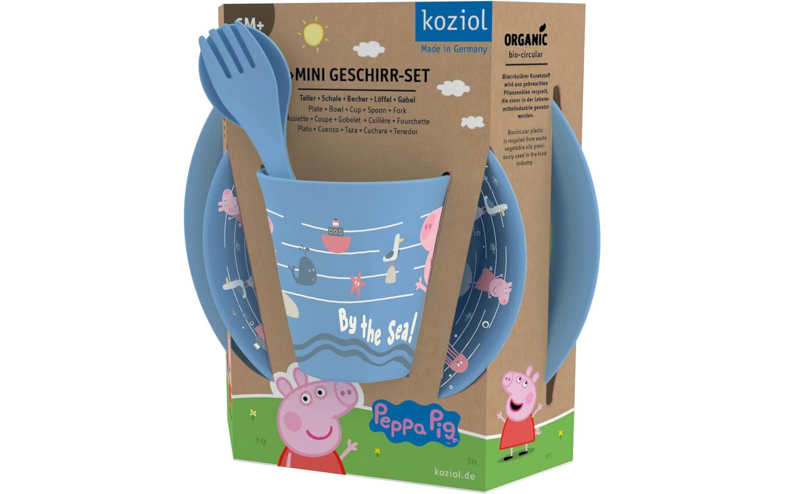 Kindergeschirrset PEPPA PIG WAVES AT HOME Blau, 4er Set4-teiliges Kindergeschirr