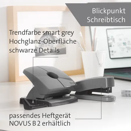 Novus 025-0656 Bürolocher B 220 COLOR ID 2.0 Grau 20 Bl. (80 g/m²)