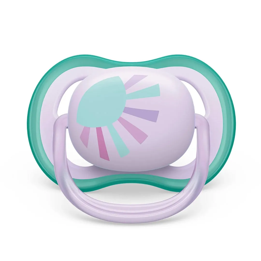 Philips Avent Suce Ultra Air 0-6 mois Lilas Soleil  Arc-en-ciel Vert (2)
