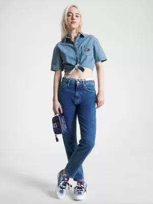 Calça jeans Izzie de cintura alta e corte justo até o tornozelo