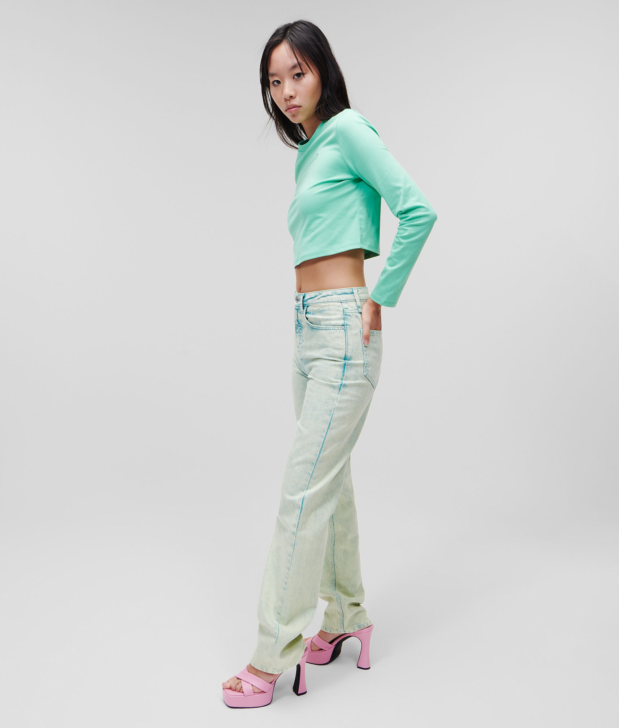 T-SHIRT MANCHES LONGUES KLJ CROPPED