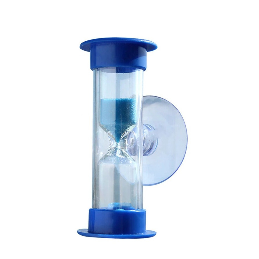 (60mm) Sanduhr 3 Minuten Sandglas Timer mit Saugnapf Praktisches Badezimmer Gadget - Blau