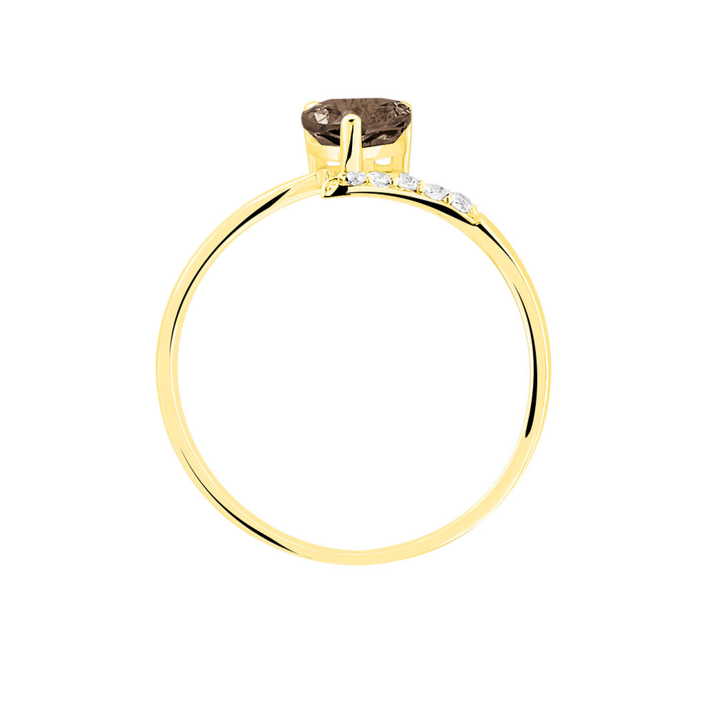 Bague Eva Or Jaune Quartz Et Diamant