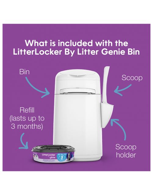 Litter Locker Litterlocker By Genie - Kattenbakaccessoires - 24.3x23x7x43.3 cm Wit