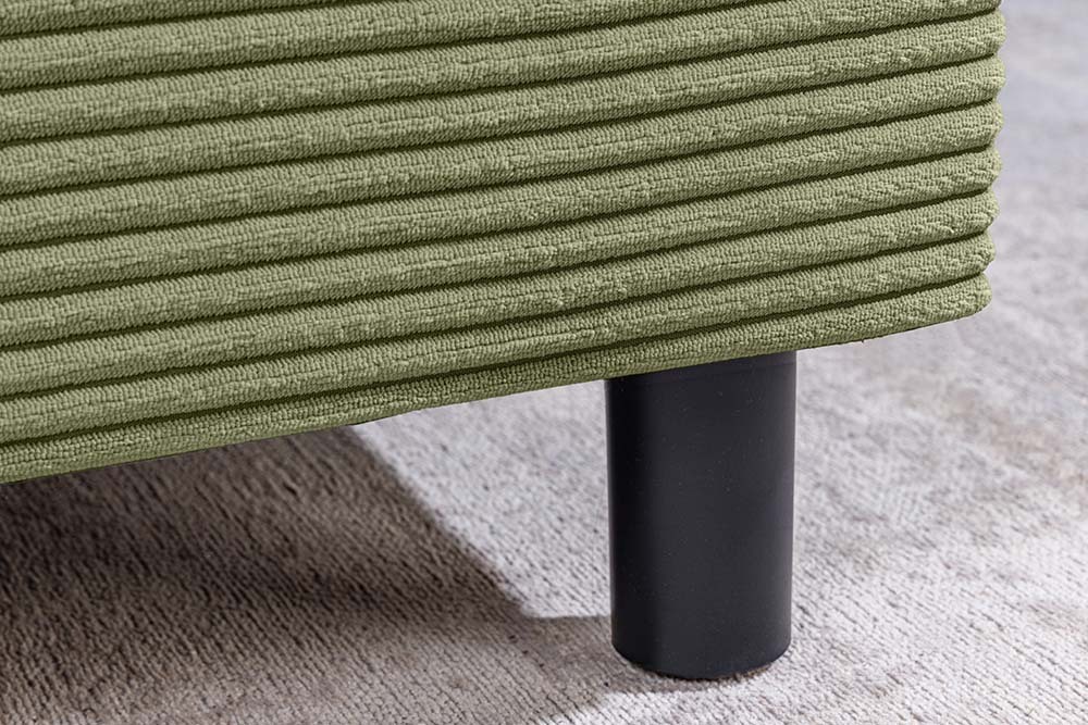 Moderne XXL Wohnlandschaft KENT 305cm grün Cord Bigsofa inkl. Hocker Federkern
