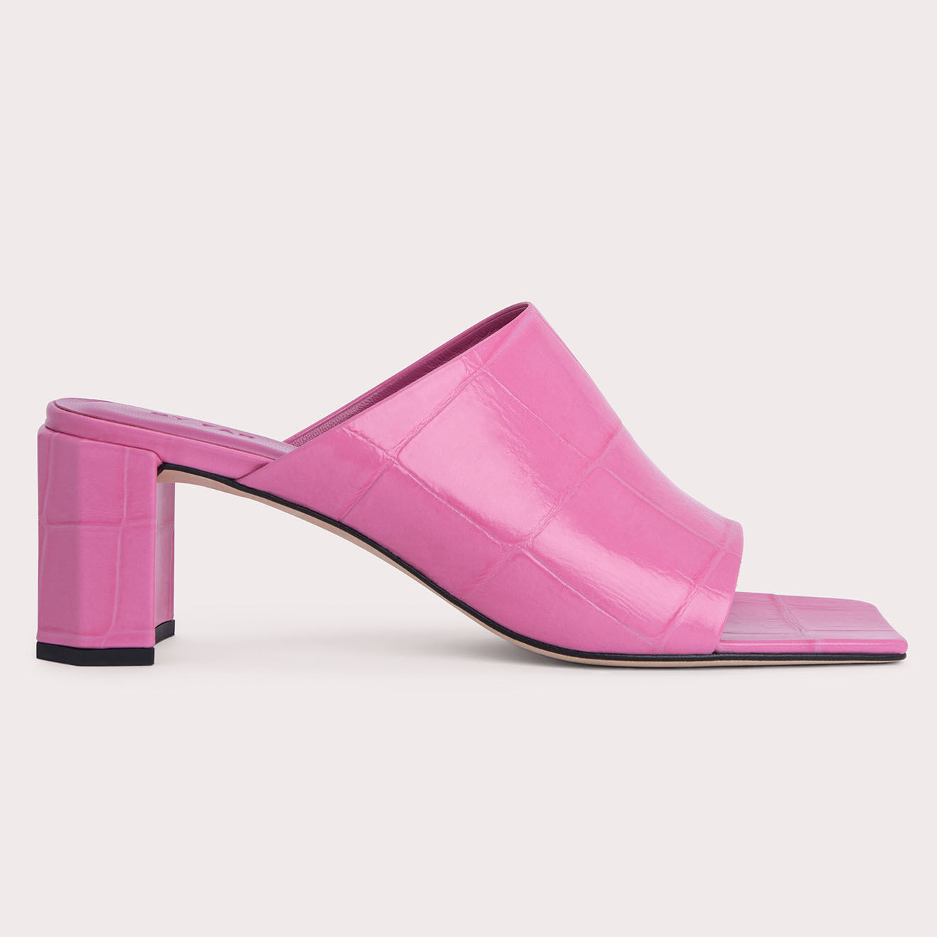 By Far Mules en Cuir Katya roses - Talon 6 cm